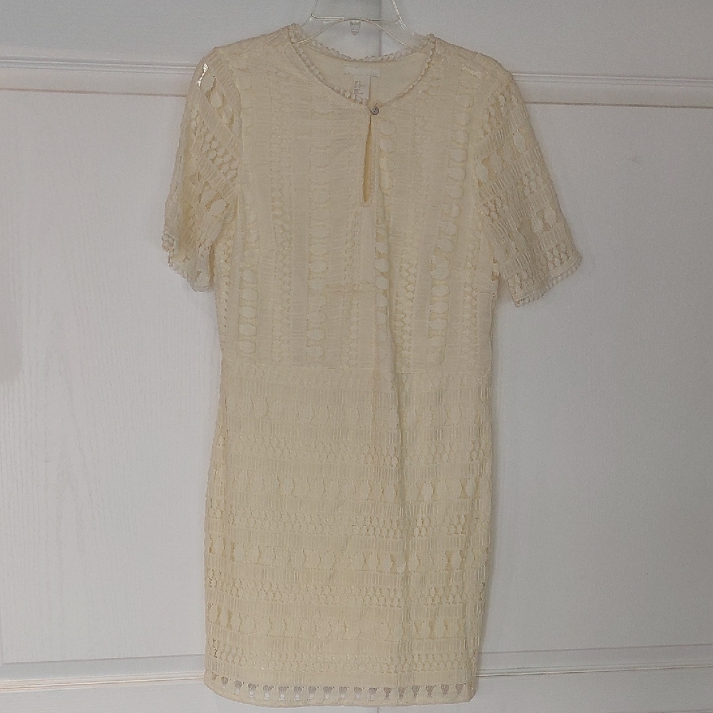 Cream Sheath Mini Dress with Peter Pan Collar